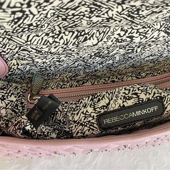 Rebecca Minkoff Pink Quilted studded Affair chain Bag - Picture 9 of 10